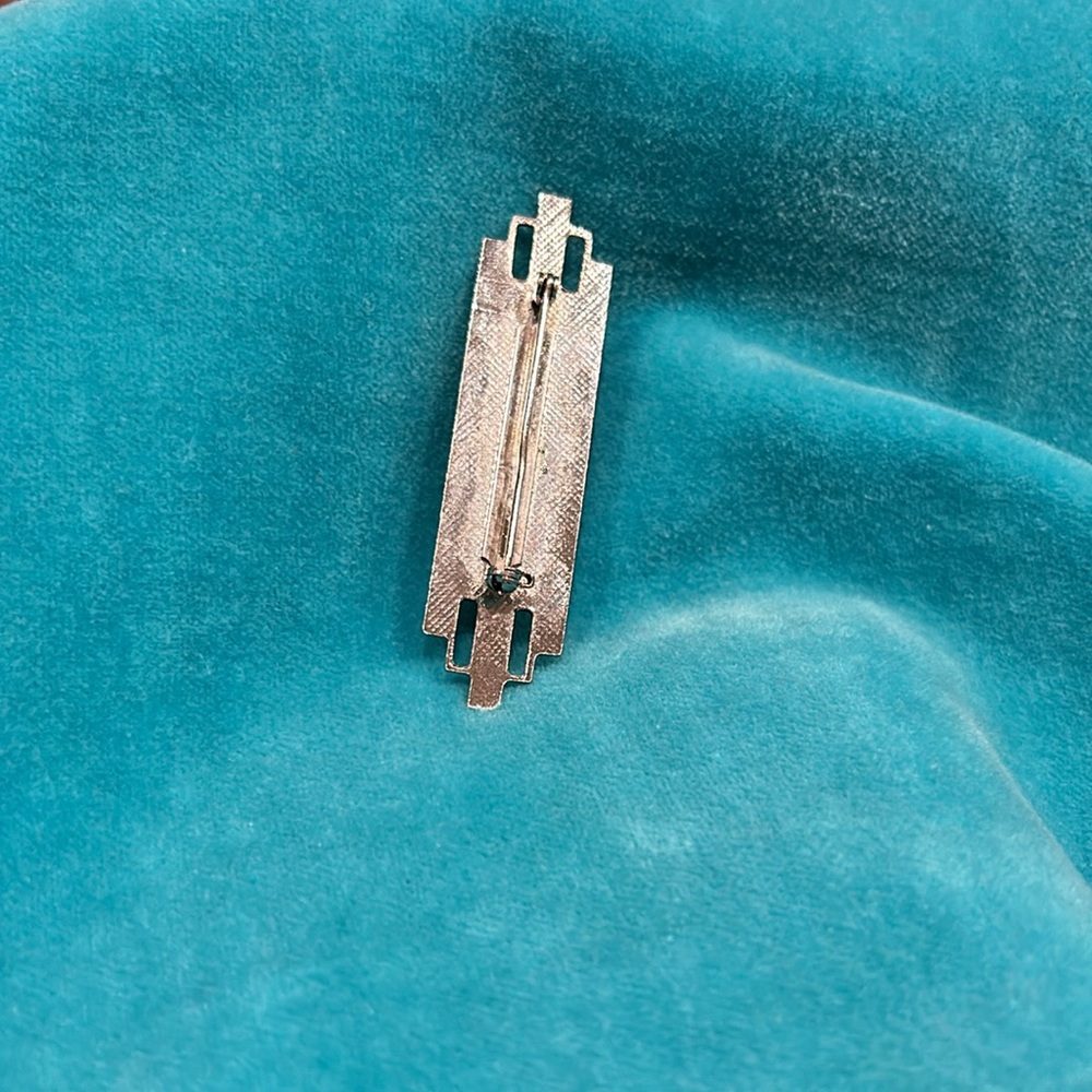 🔷HP🔹Pin with Blue & black Inlay on Silver - Picture 8 of 8